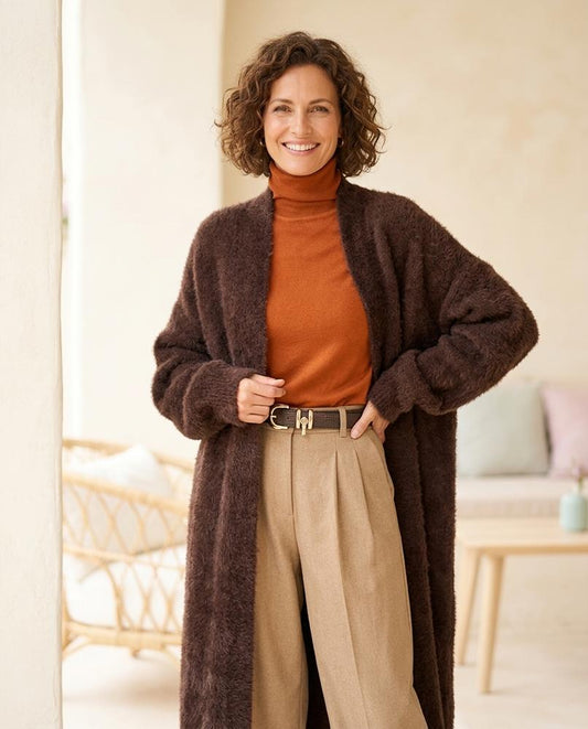 Ulla Fashion - Ralan | Lang Strukturiert Cardigan Damen