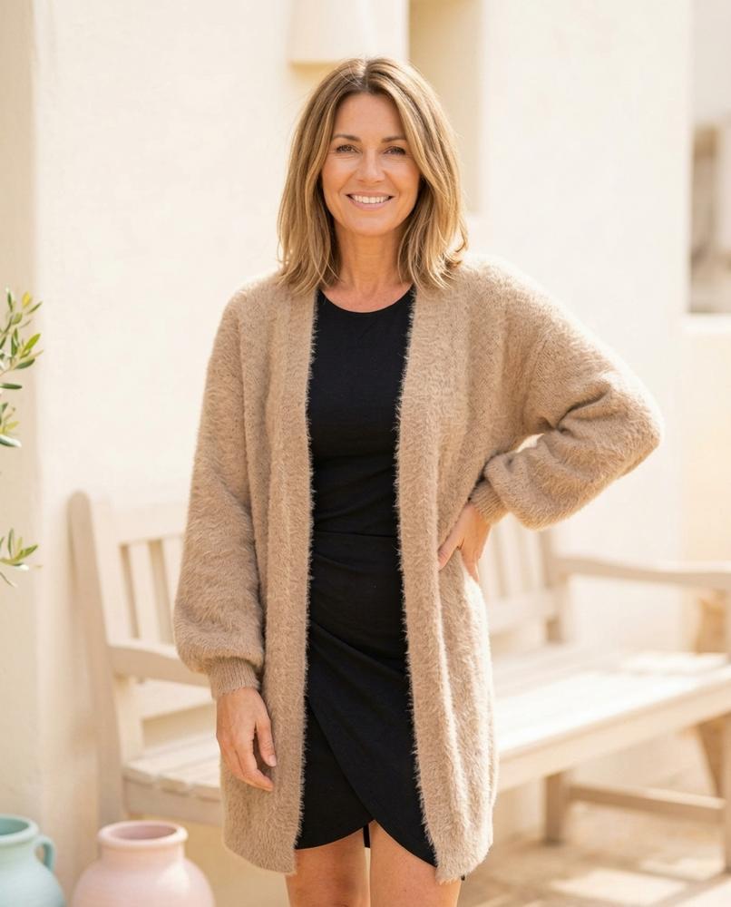 Ulla Fashion - Ralan | Lang Strukturiert Cardigan Damen