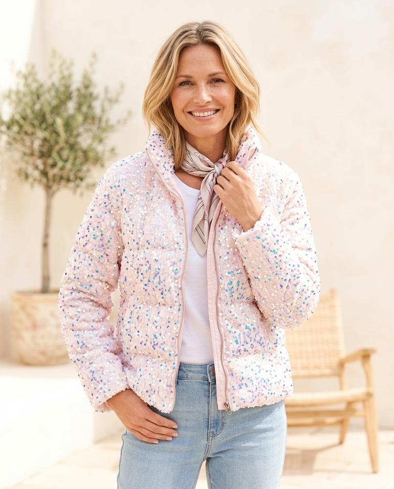 Ulla Fashion - Lalan | Paillettenbesetzt Hochgeschlossen Jacke Damen