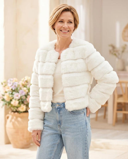Ulla Fashion - Rasil | Zweifarbige Voluminöse Jacke Damen