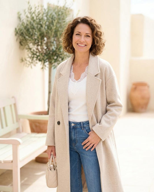 Ulla Fashion - Kevar | Zweireihiger Weit Geschnittener Mantel Damen