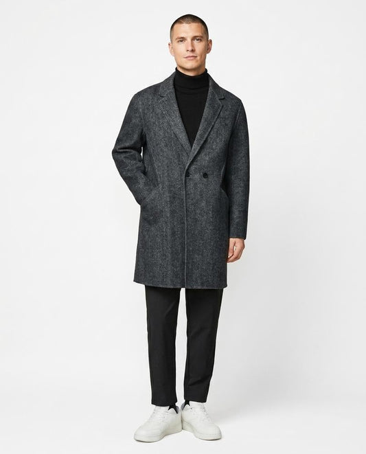 Ulla Fashion - Nitir | Strukturiert Geknöpft Mantel Herren