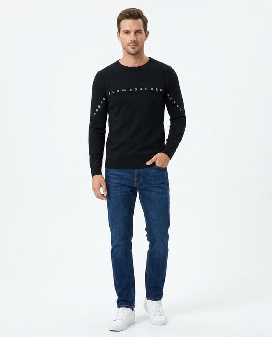 Ulla Fashion - Kadan | Langärmliger Bedruckter Pullover Herren
