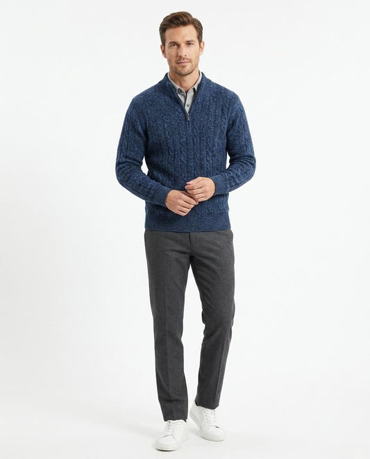 Ulla Fashion - Larev | Strukturiert Meliert Pullover Herren
