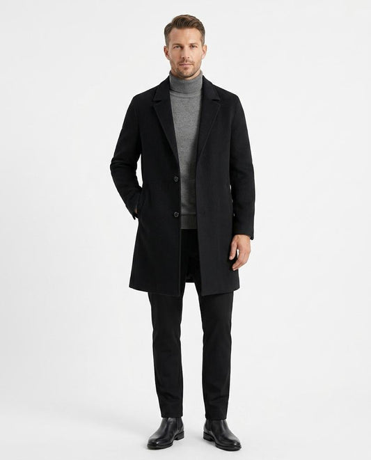Ulla Fashion - Cavan | Einreihiger Wollener Mantel Herren