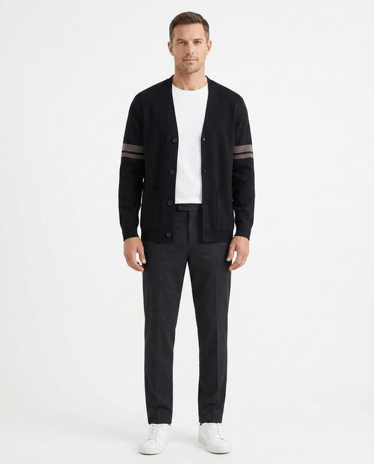 Ulla Fashion - Rasan | Geknöpft Gestreift Cardigan Herren