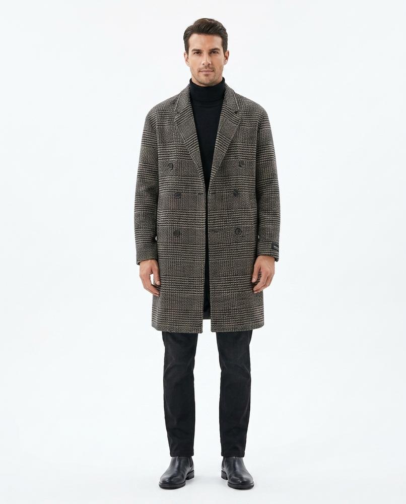 Ulla Fashion - Damon | Doppelreihiger Karierter Mantel Herren
