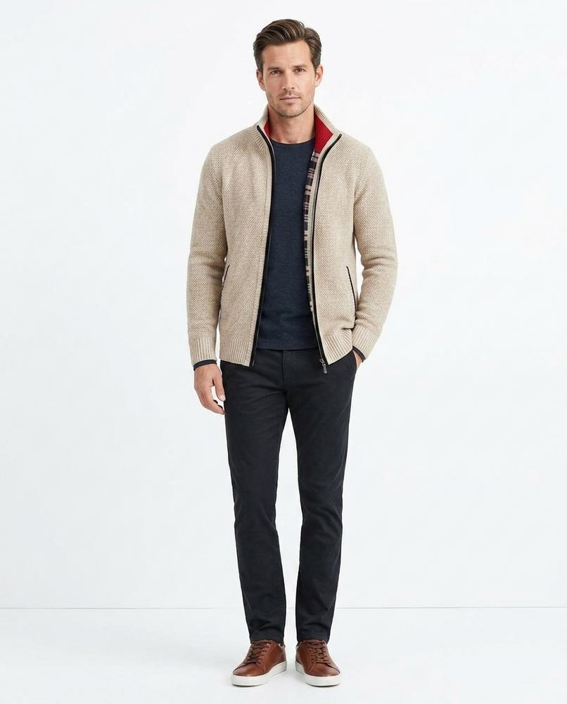 Ulla Fashion - Veron | Gefüttert Hochgeschlossen Strickjacke Herren