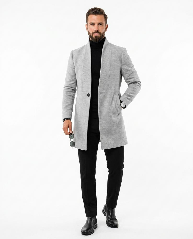 Ulla Fashion - Zaven | Strukturiert Tailliert Mantel Herren