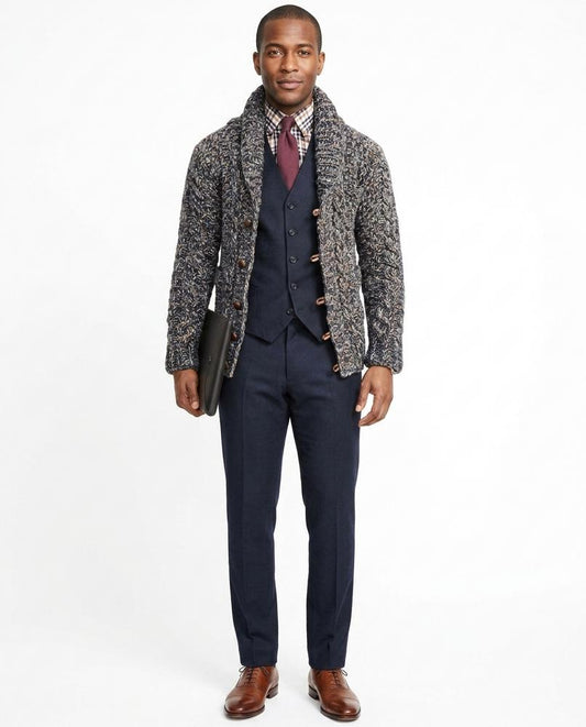 Ulla Fashion - Arsan | Strukturierter Grobstrick Cardigan Herren