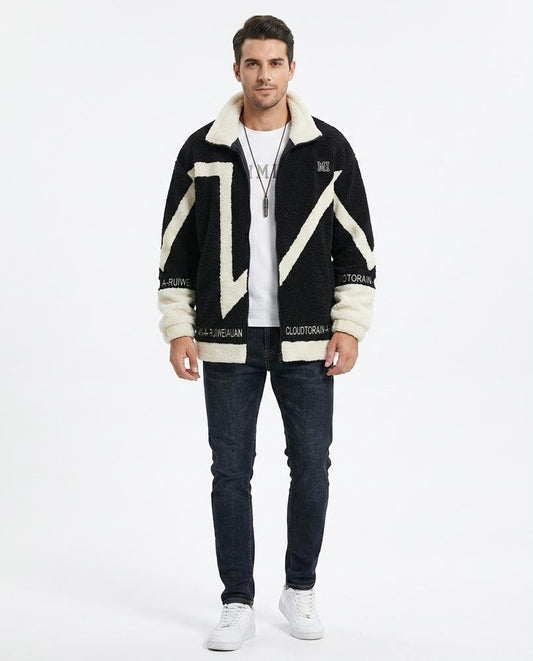 Ulla Fashion - Miram | Gestreifte Teddyfleece Jacke Herren
