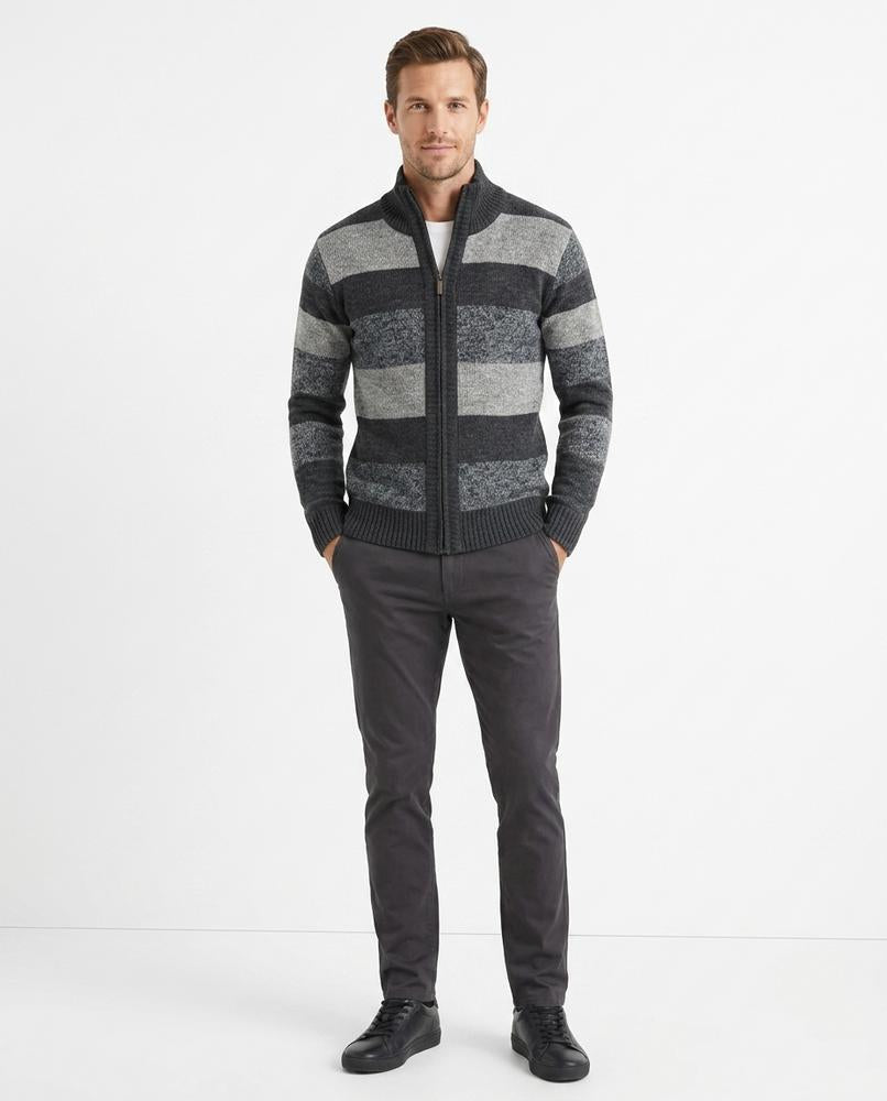 Ulla Fashion - Raron | Gestreifter Strukturierter Cardigan Herren
