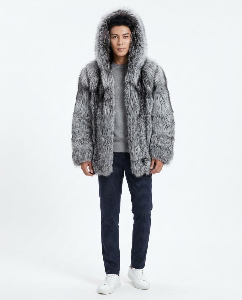 Ulla Fashion - Elsin | Langhaariger Kunstpelz Mantel Herren