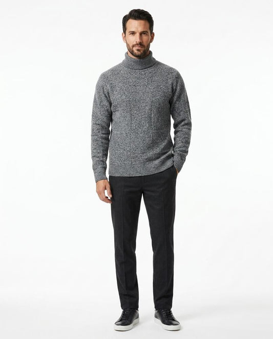 Ulla Fashion - Alver | Meliert Gestrickt Rollkragenpullover Herren