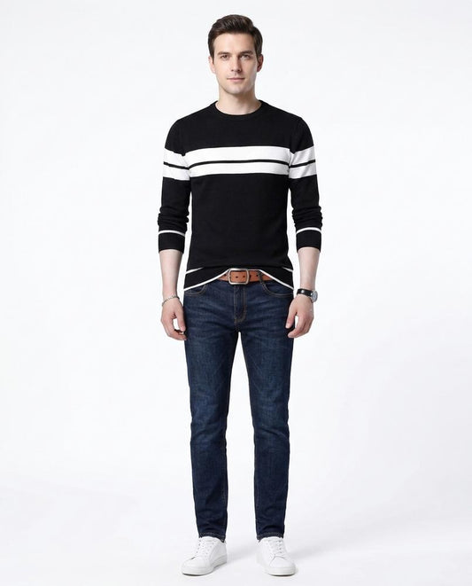 Ulla Fashion - Elnal | Langärmlig Gestreift Pullover Herren