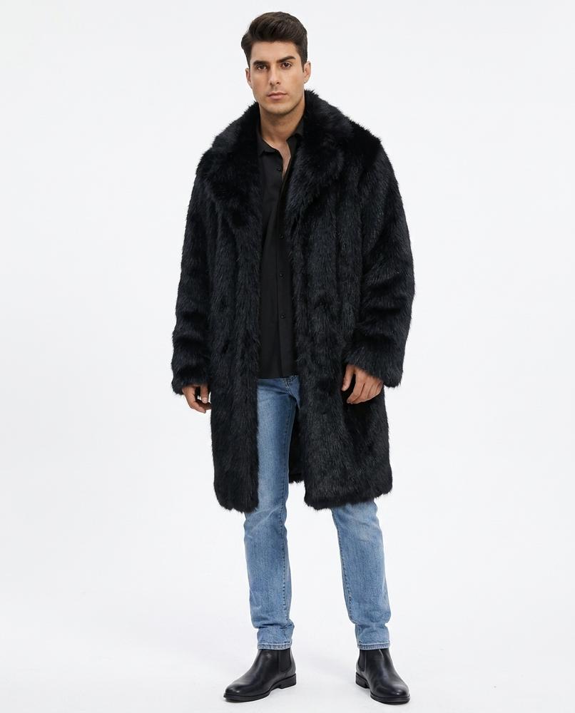 Ulla Fashion - Mivel | Langer Fellimitat Mantel Herren