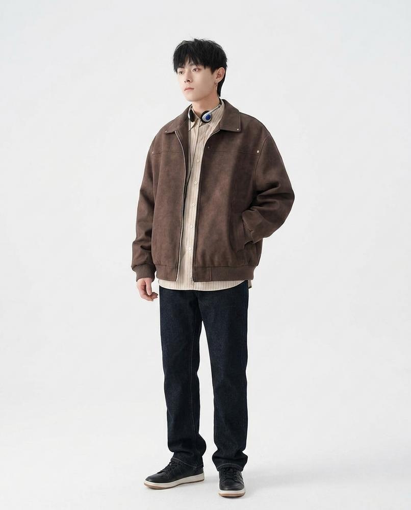 Ulla Fashion - Kaven | Locker Geschnittene Unifarbene Jacke Herren