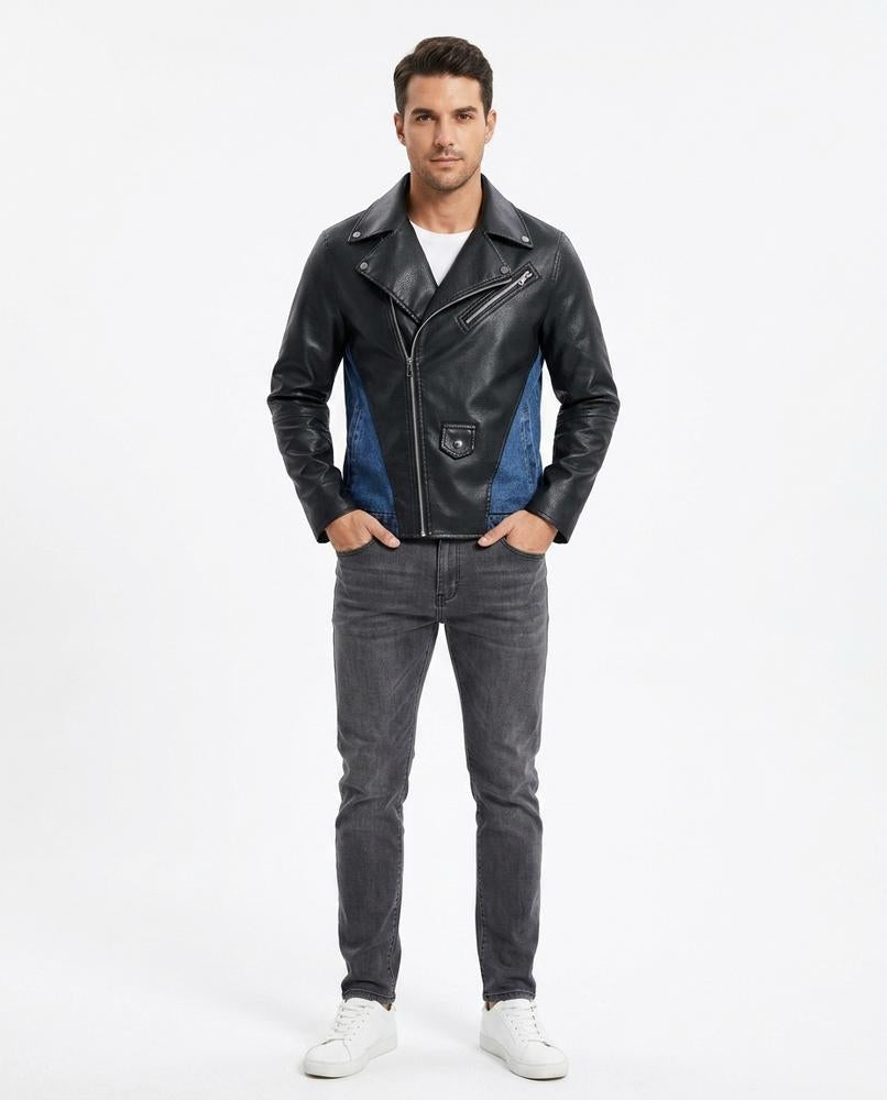 Ulla Fashion - Canal | Asymmetrische Materialkombinierte Jacke Herren