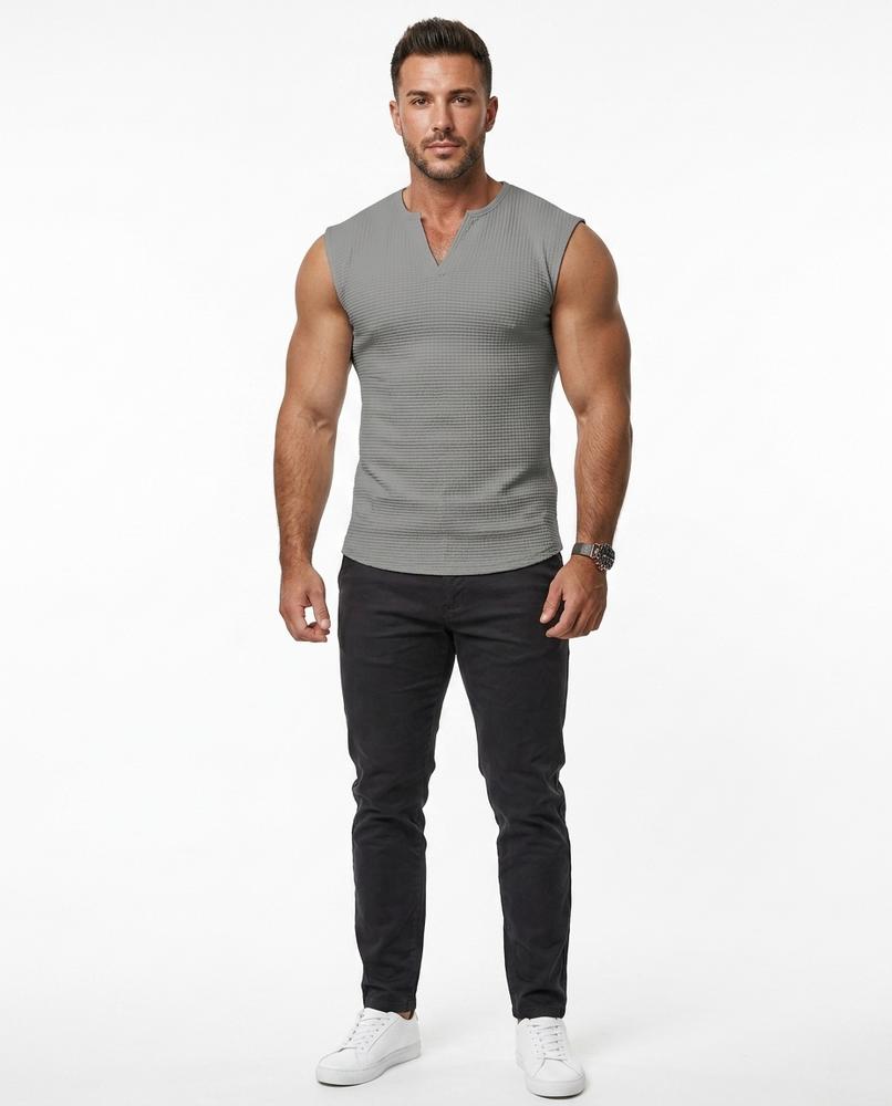 Ulla Fashion - Nilom | Strukturiert Ärmellos Shirt Herren