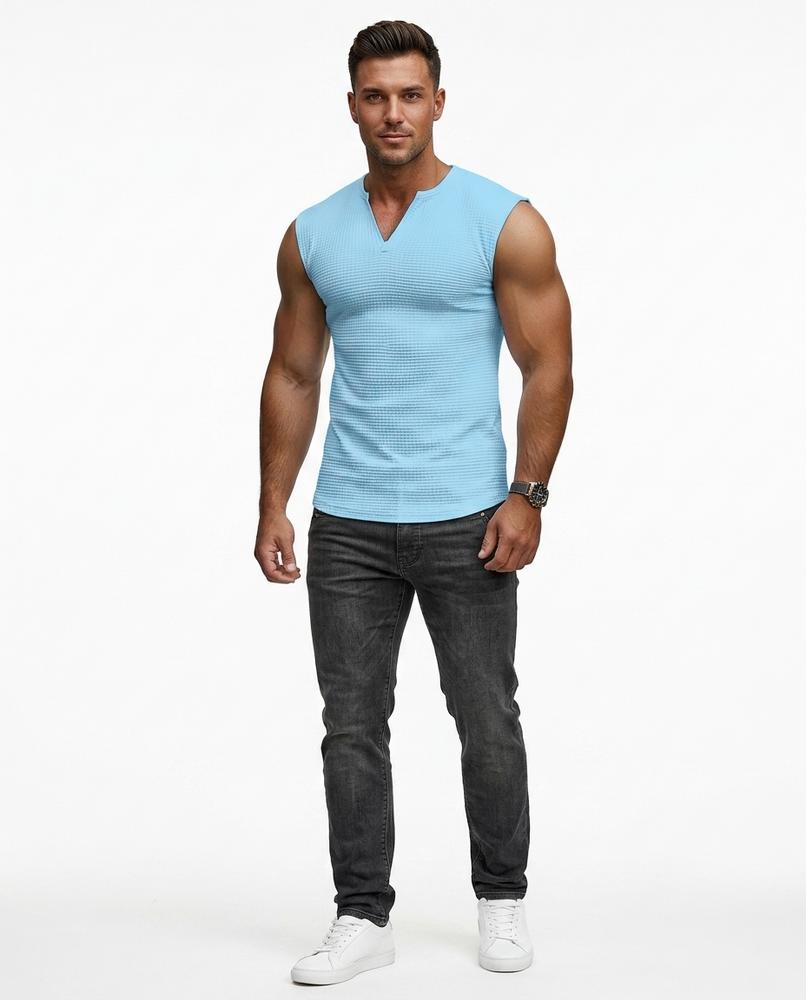 Ulla Fashion - Nilom | Strukturiert Ärmellos Shirt Herren