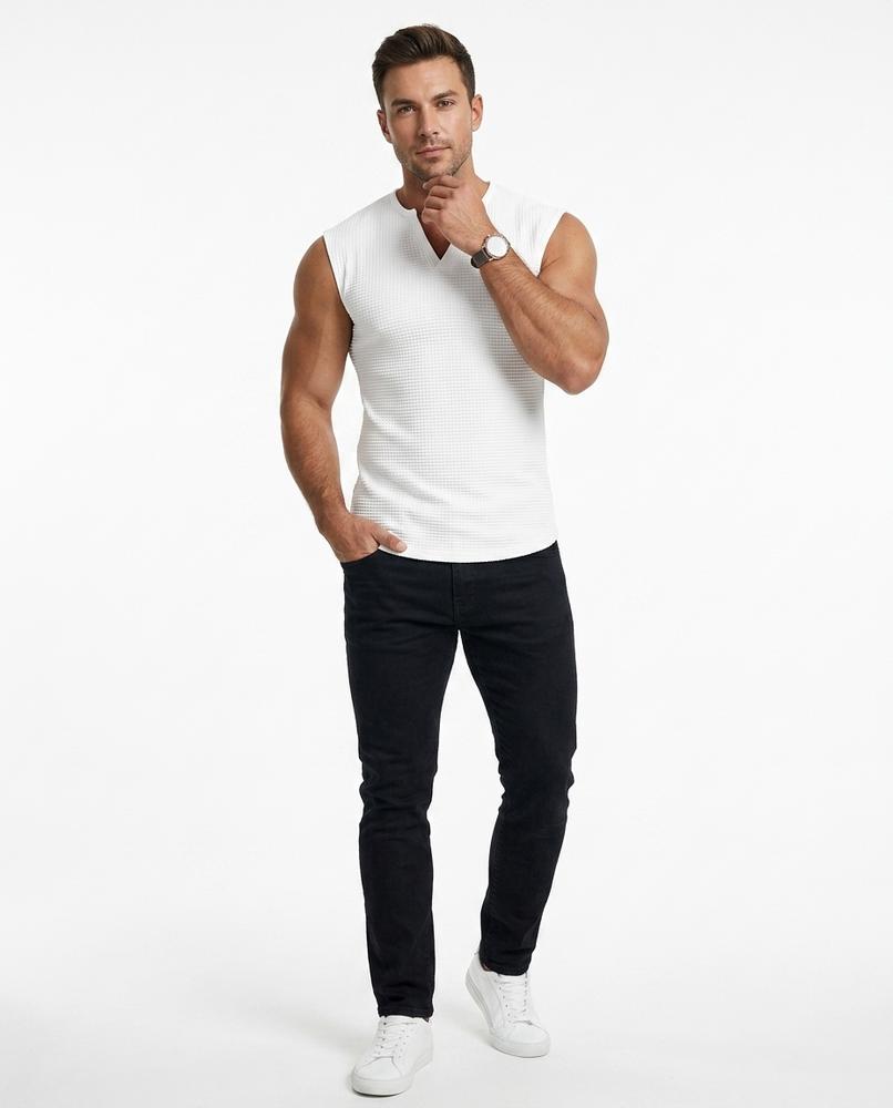 Ulla Fashion - Nilom | Strukturiert Ärmellos Shirt Herren