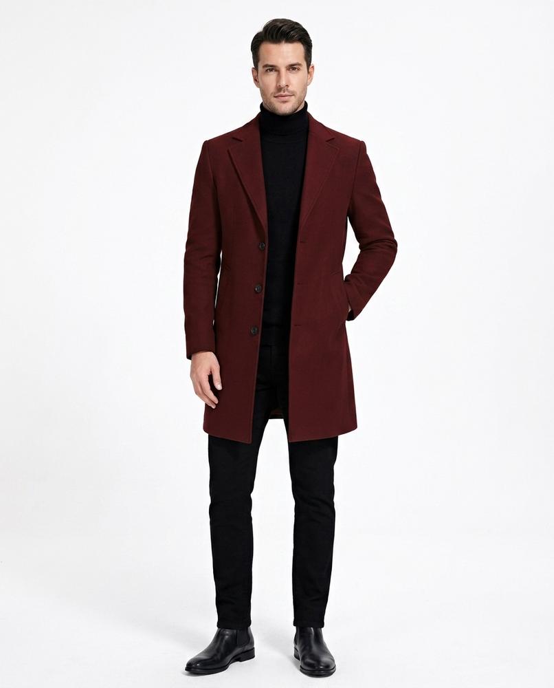 Ulla Fashion - Rarel | Tailliert Geknöpft Mantel Herren
