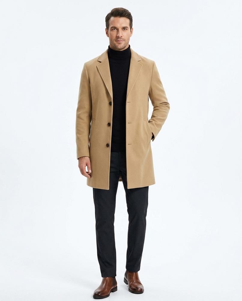 Ulla Fashion - Rarel | Tailliert Geknöpft Mantel Herren
