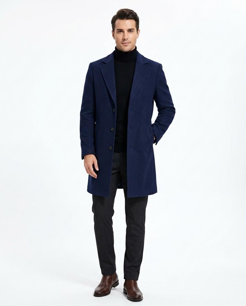Ulla Fashion - Rarel | Tailliert Geknöpft Mantel Herren