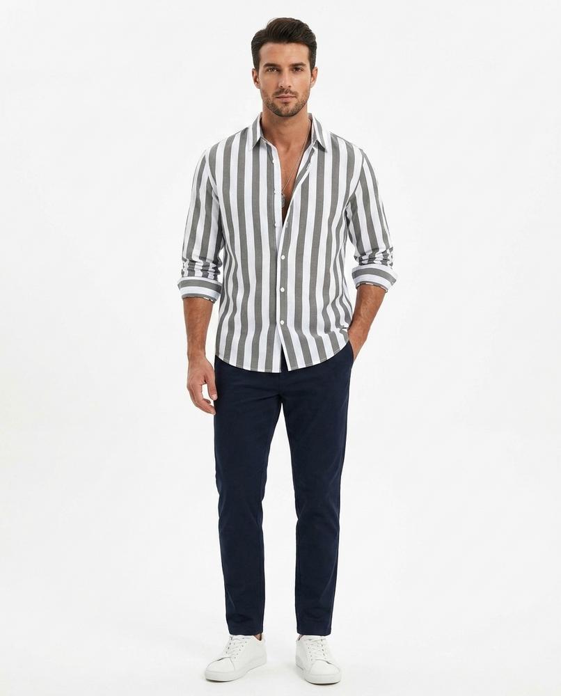 Ulla Fashion - Liwom | Gestreiftes Langärmliges Hemd Herren