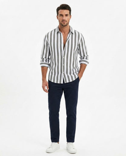 Ulla Fashion - Liwom | Gestreiftes Langärmliges Hemd Herren