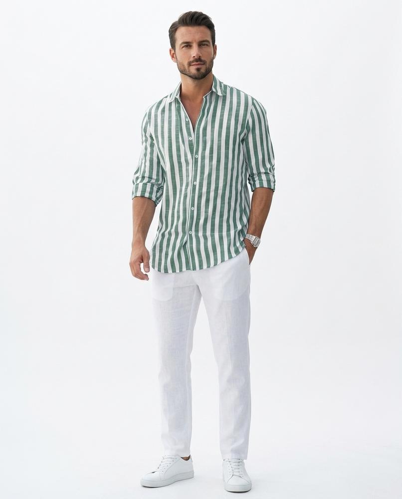 Ulla Fashion - Liwom | Gestreiftes Langärmliges Hemd Herren