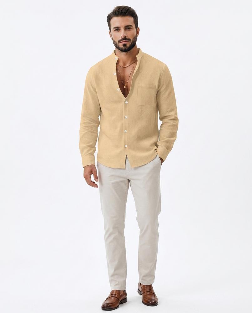 Ulla Fashion - Eepul | Langärmliges Strukturiertes Hemd Herren