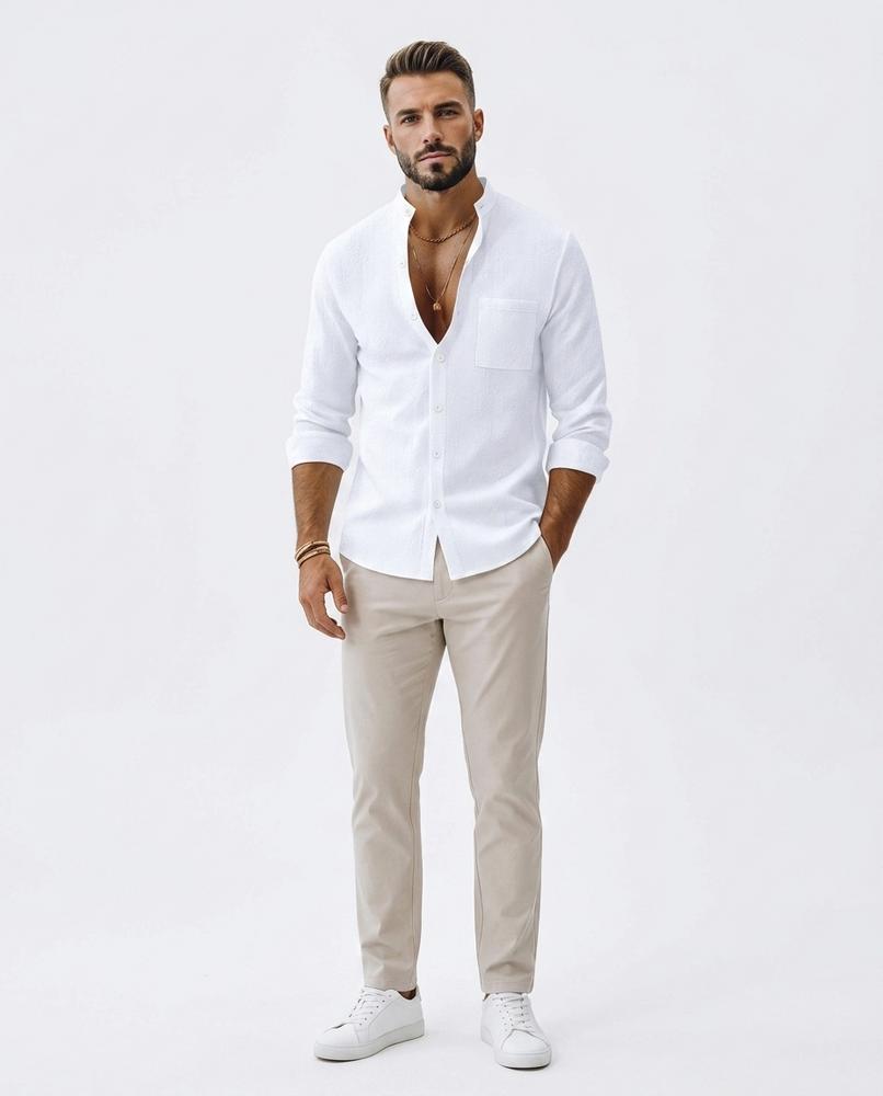 Ulla Fashion - Eepul | Langärmliges Strukturiertes Hemd Herren