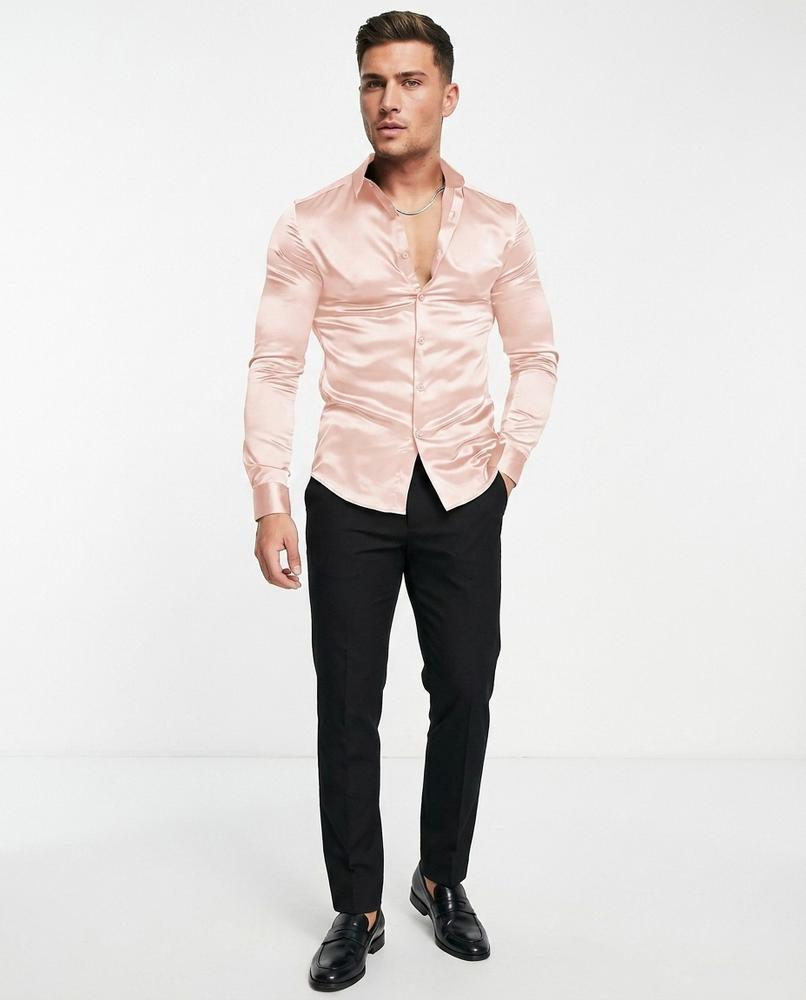 Ulla Fashion - Dopir | Glänzendes Figurbetontes Hemd Herren