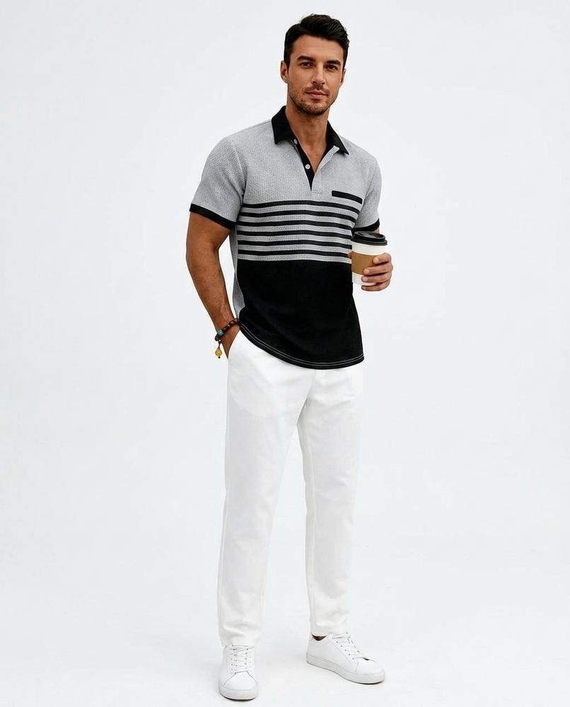 Ulla Fashion - Zimim | Strukturiertes Gestreiftes Shirt Herren