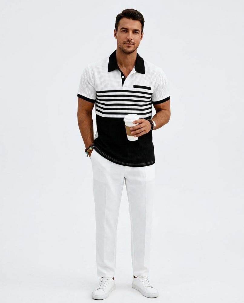 Ulla Fashion - Zimim | Strukturiertes Gestreiftes Shirt Herren