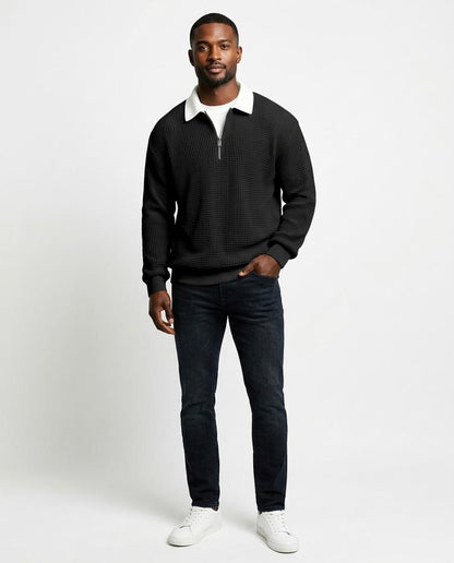 Ulla Fashion - Dugem | Gewaffelt Langärmelig Pullover Herren