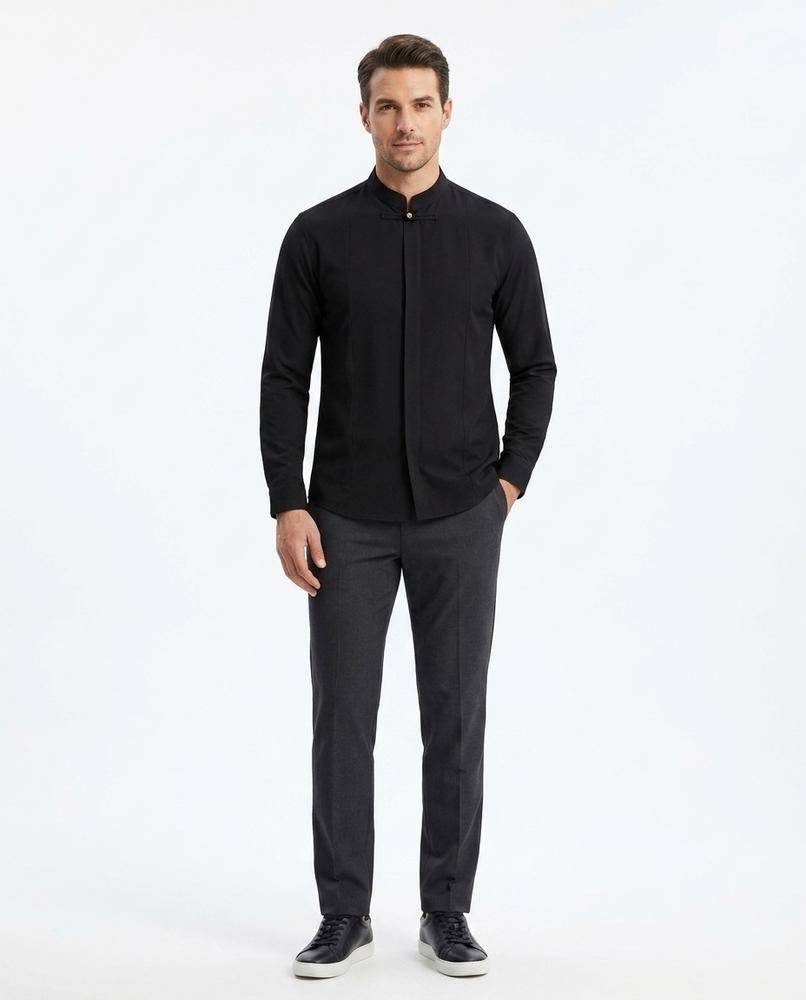 Ulla Fashion - Vasun | Stehkragen Tailliert Hemd Herren
