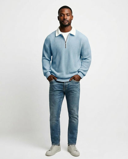 Ulla Fashion - Dugem | Gewaffelt Langärmelig Pullover Herren