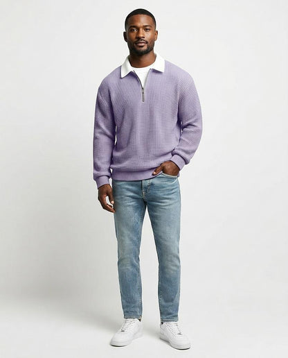 Ulla Fashion - Dugem | Gewaffelt Langärmelig Pullover Herren