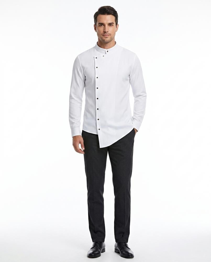 Ulla Fashion - Nurad | Asymmetrisches Langärmliges Hemd Herren