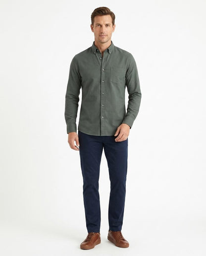 Ulla Fashion - Devuk | Langärmliges Einfarbiges Hemd Herren