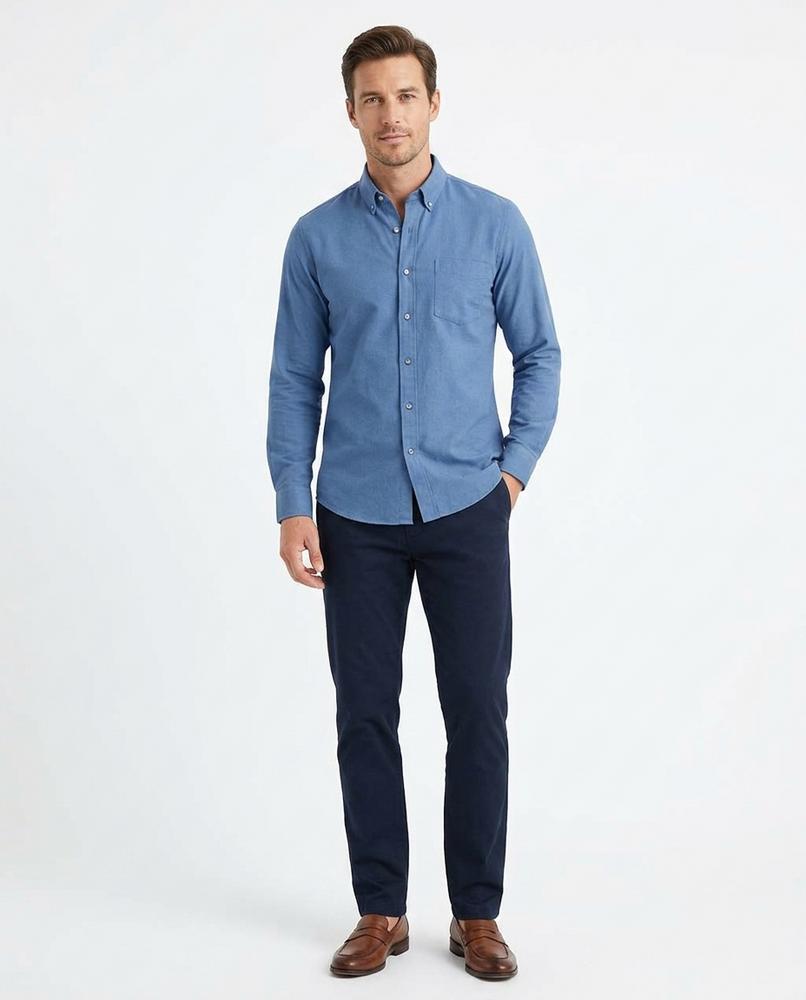 Ulla Fashion - Devuk | Langärmliges Einfarbiges Hemd Herren