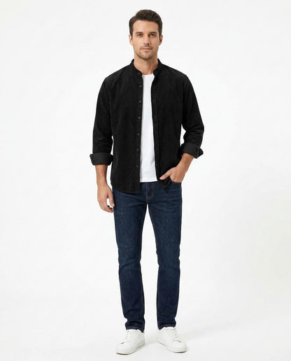 Ulla Fashion - Mepit | Stehkragen Cord Hemd Herren