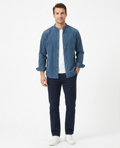 Ulla Fashion - Mepit | Stehkragen Cord Hemd Herren