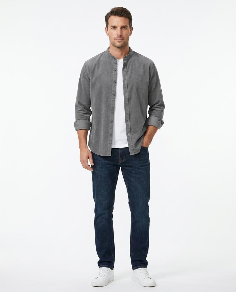 Ulla Fashion - Mepit | Stehkragen Cord Hemd Herren