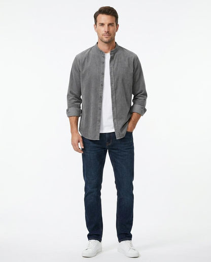 Ulla Fashion - Mepit | Stehkragen Cord Hemd Herren