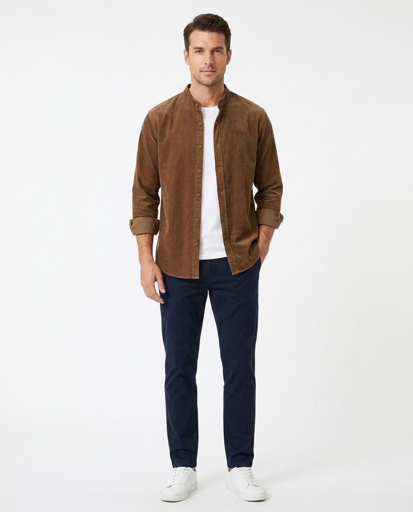 Ulla Fashion - Mepit | Stehkragen Cord Hemd Herren