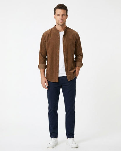 Ulla Fashion - Mepit | Stehkragen Cord Hemd Herren