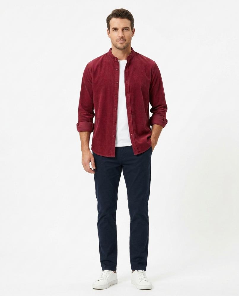 Ulla Fashion - Mepit | Stehkragen Cord Hemd Herren
